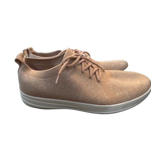 FitFlop F-Sporty Beige/Rose‎ Gold Slip On Stretchy Mesh Sneakers, Women’s 10 - Picture 4 of 5